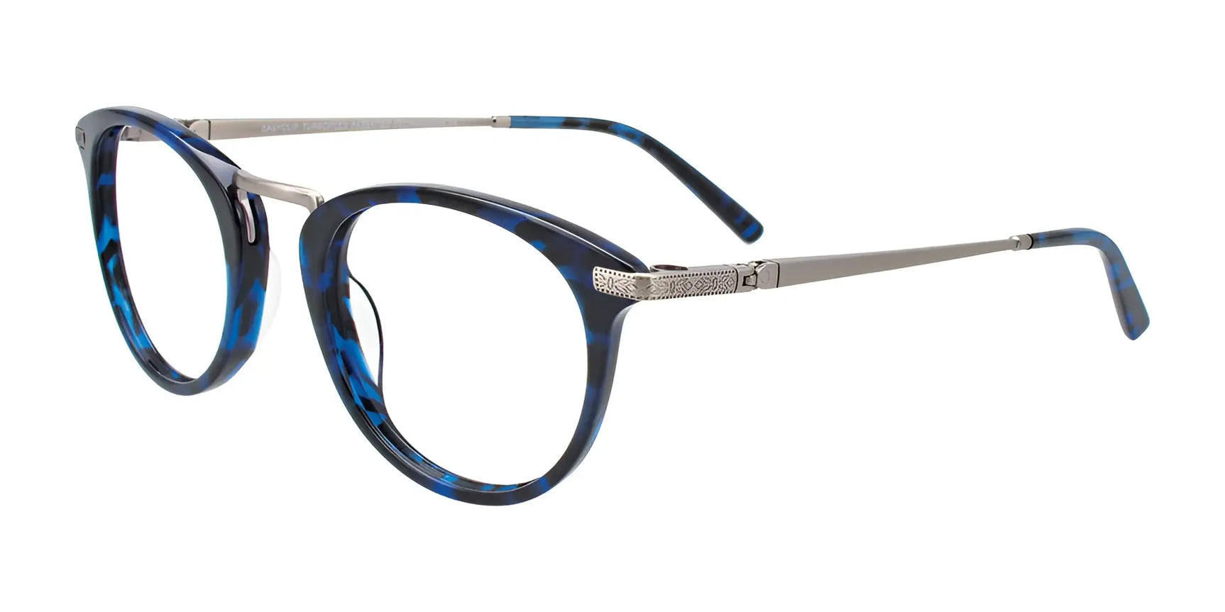 EasyClip EC485 Eyeglasses with Clip-on Sunglasses Demi Blue & Silver EasyClip EC485 Eyeglasses with Clip-on Sunglasses Demi Blue & Silver