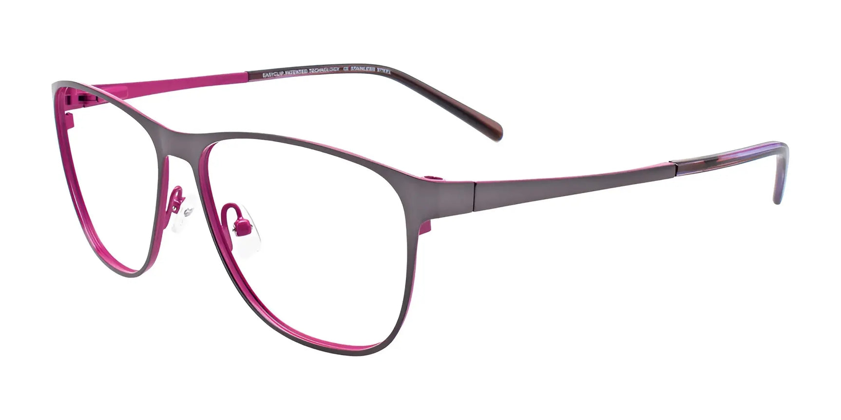 EasyClip EC487 Eyeglasses with Clip-on Sunglasses Satin Dark Grey & Fuchsia EasyClip EC487 Eyeglasses with Clip-on Sunglasses Satin Dark Grey & Fuchsia