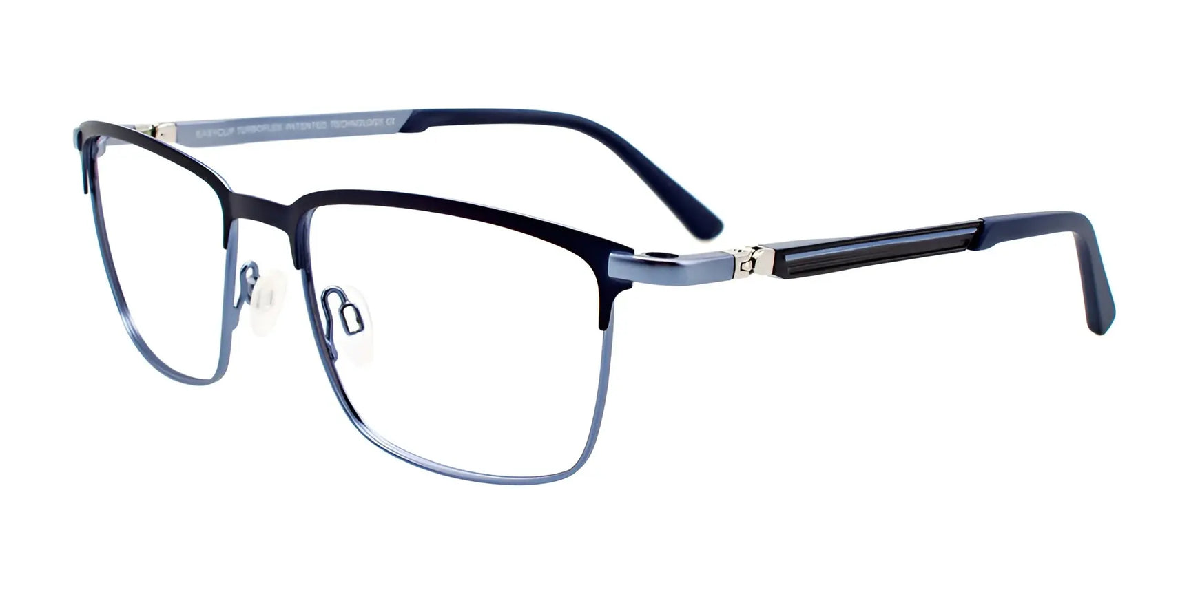 EasyClip EC496 Eyeglasses with Clip-on Sunglasses Matt Navy & Light Blue EasyClip EC496 Eyeglasses with Clip-on Sunglasses Matt Navy & Light Blue