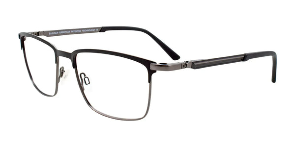 EasyClip EC496 Eyeglasses with Clip-on Sunglasses | Size 55 / Matt Black & Dark Grey