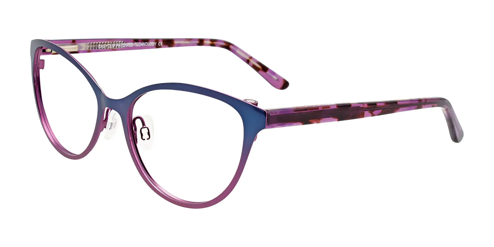 EasyClip EC498 Eyeglasses with Clip-on Sunglasses Blue & Purple EasyClip EC498 Eyeglasses with Clip-on Sunglasses Blue & Purple