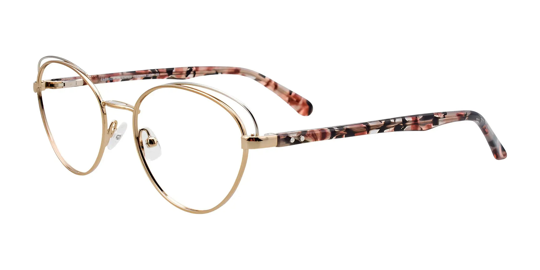 EasyClip EC501 Eyeglasses with Clip-on Sunglasses Satin Gold & Silver EasyClip EC501 Eyeglasses with Clip-on Sunglasses Satin Gold & Silver