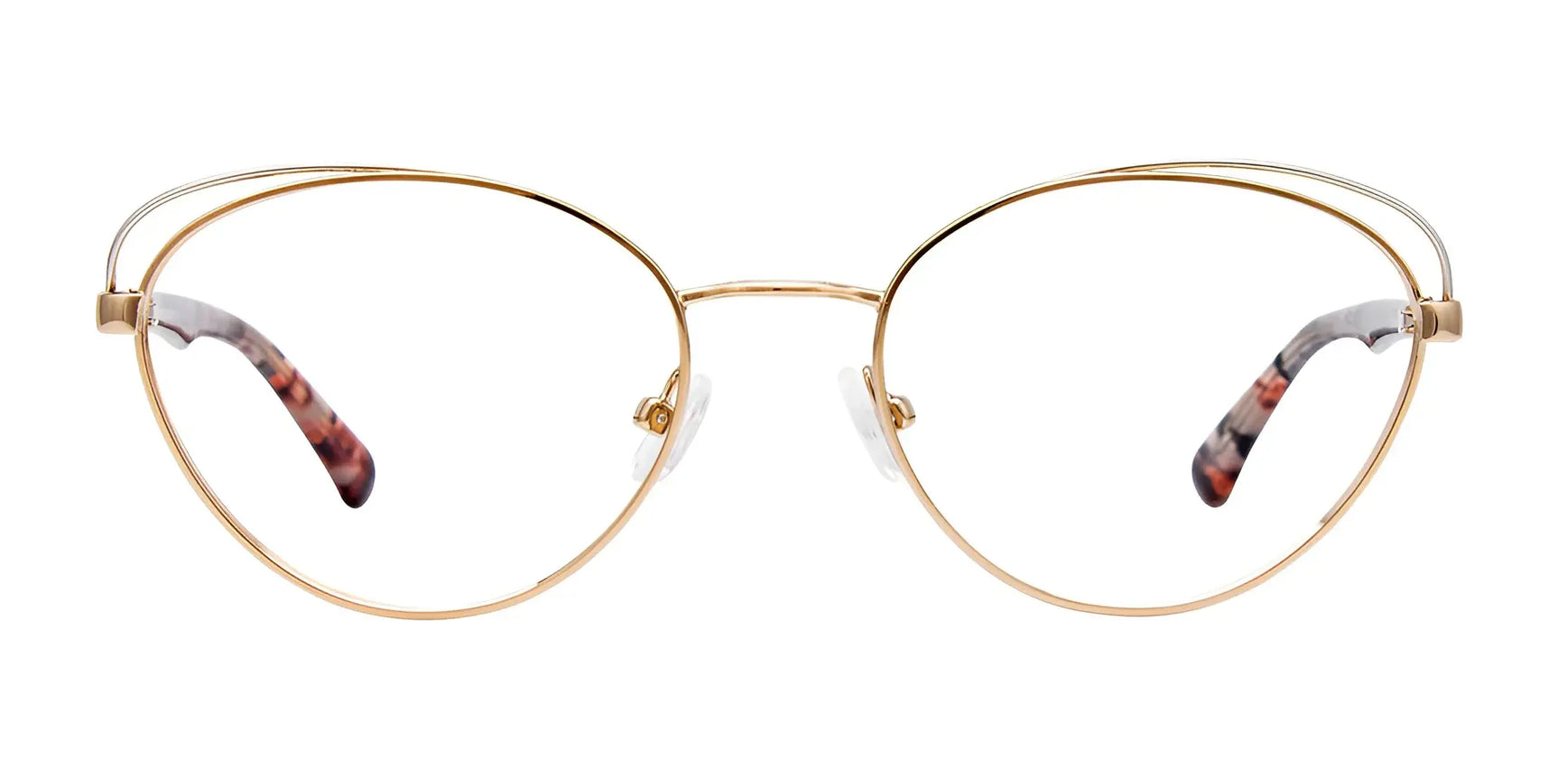 The EasyClip EC501 Eyeglasses by EasyClip feature gold-rimmed round frames, clear lenses, and tortoiseshell-patterned temple tips. They include a polarized clip-on for instant sun protection. Size 51. The EasyClip EC501 Eyeglasses by EasyClip feature gold-rimmed round frames, clear lenses, and tortoiseshell-patterned temple tips. They include a polarized clip-on for instant sun protection. Size 51.