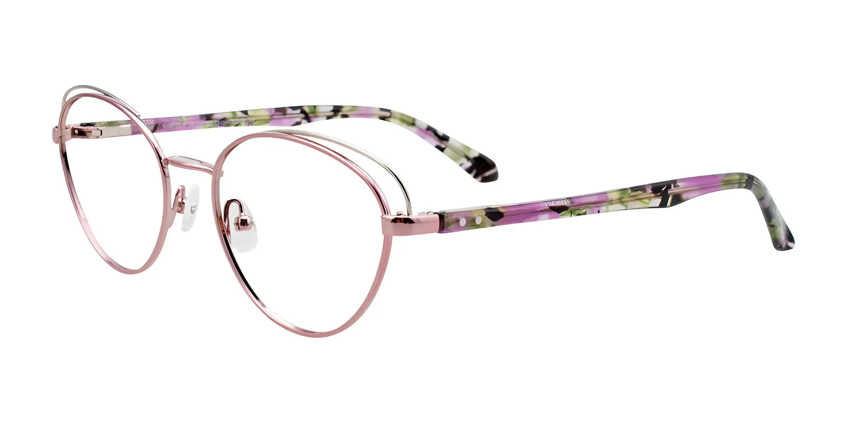 EasyClip EC501 Eyeglasses with Clip-on Sunglasses Satin Light Pink & Silver EasyClip EC501 Eyeglasses with Clip-on Sunglasses Satin Light Pink & Silver