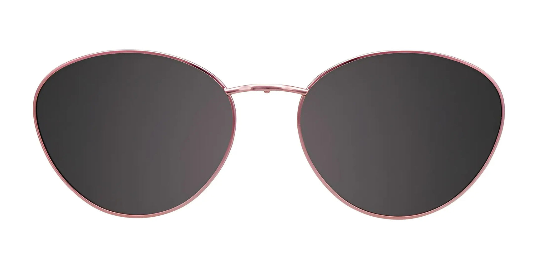 EasyClip EC501 Eyeglasses by EasyClip in size 51, shown with large round black clip-on sunglasses, featuring pink rims and a convenient removable sunglass attachment. EasyClip EC501 Eyeglasses by EasyClip in size 51, shown with large round black clip-on sunglasses, featuring pink rims and a convenient removable sunglass attachment.