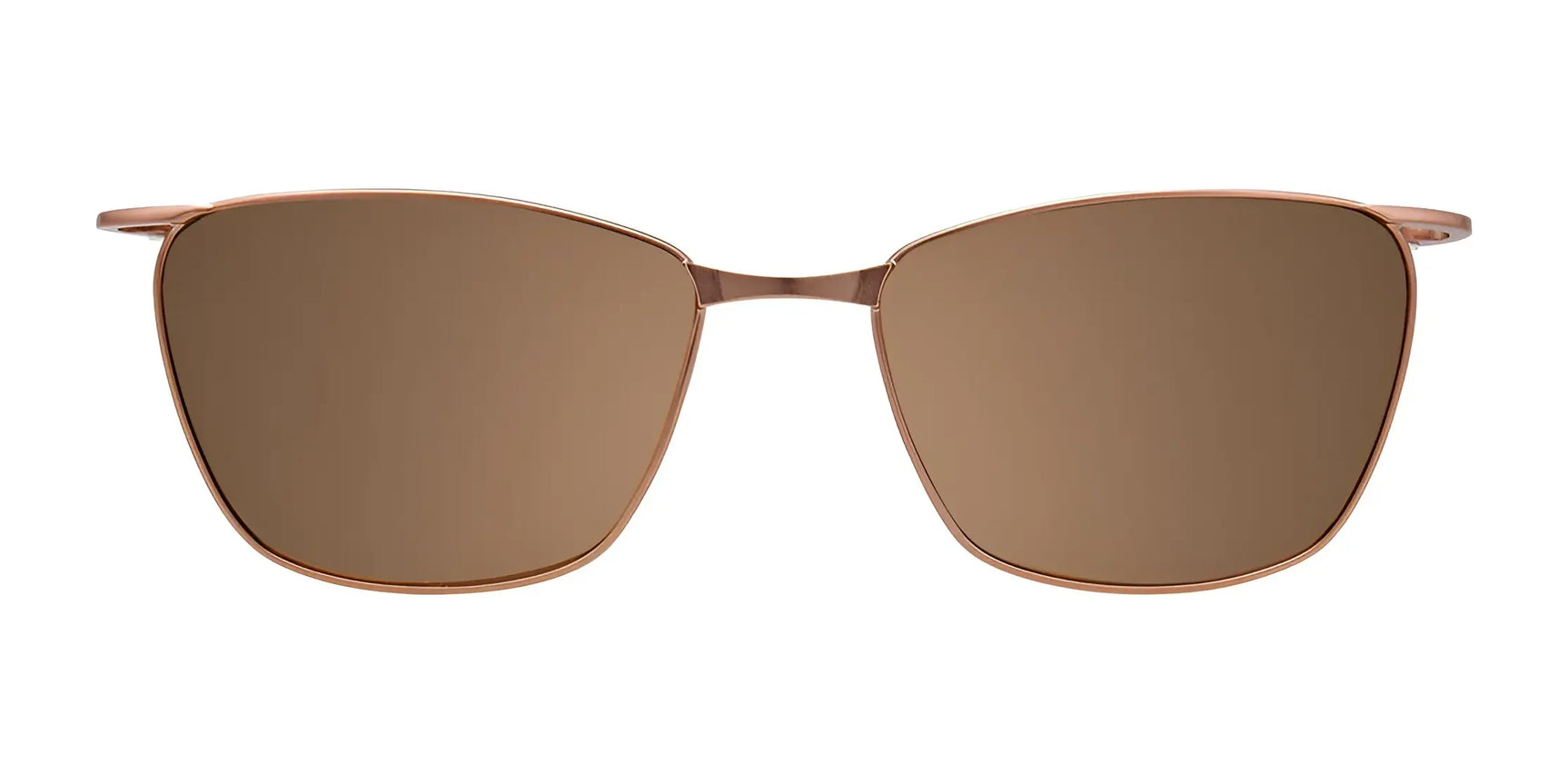 The EasyClip EC502 Eyeglasses with Clip-on Sunglasses by EasyClip feature a thin metallic frame in a subtle cat eye shape, shown from the front against a white background. Size 51. The EasyClip EC502 Eyeglasses with Clip-on Sunglasses by EasyClip feature a thin metallic frame in a subtle cat eye shape, shown from the front against a white background. Size 51.