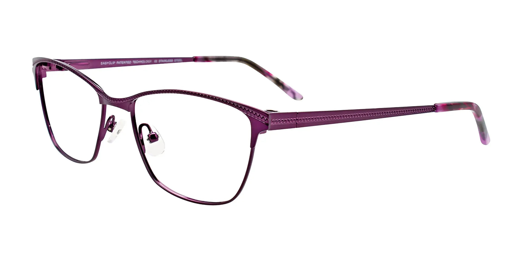 EasyClip EC502 Eyeglasses with Clip-on Sunglasses Shiny Dark Purple EasyClip EC502 Eyeglasses with Clip-on Sunglasses Shiny Dark Purple