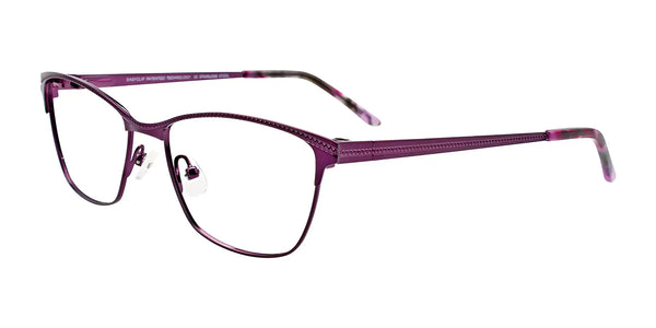 EasyClip EC502 Eyeglasses with Clip-on Sunglasses | Size 51 / Shiny Dark Purple