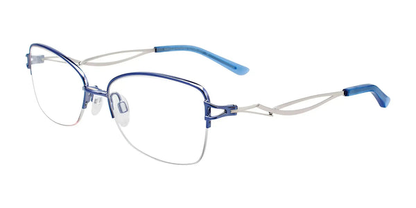 EasyClip EC508 Eyeglasses with Clip-on Sunglasses | Size 51 / Shiny Blue