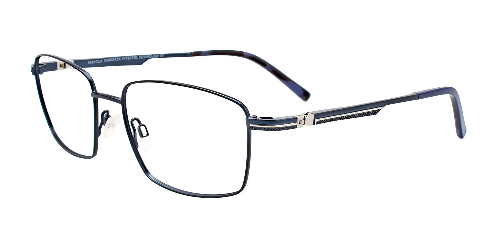 EasyClip EC510 Eyeglasses with Clip-on Sunglasses Satin Dark Blue & Steel EasyClip EC510 Eyeglasses with Clip-on Sunglasses Satin Dark Blue & Steel