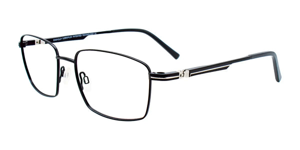 EasyClip EC510 Eyeglasses with Clip-on Sunglasses | Size 56 / Satin Black & Steel