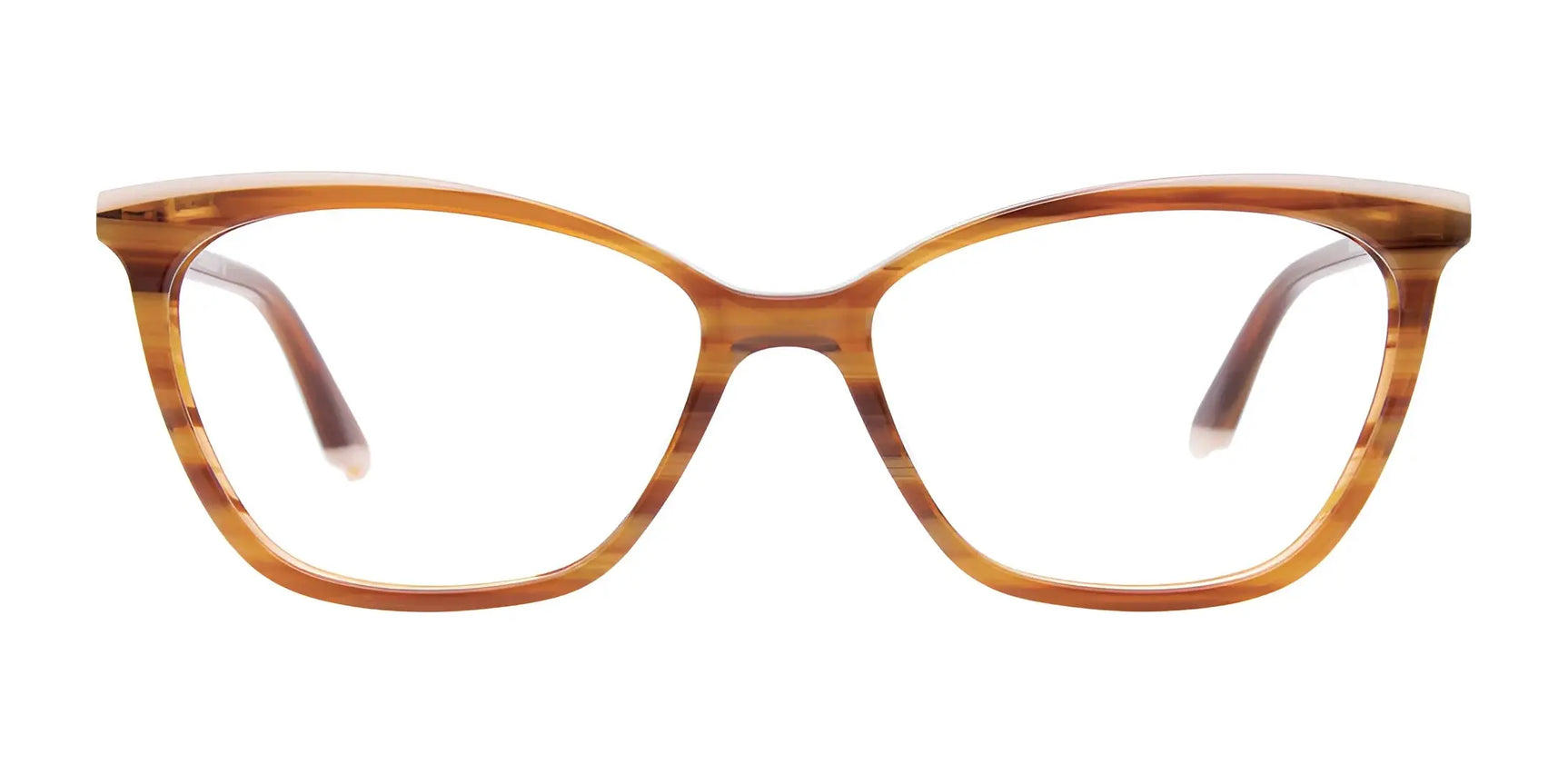 EasyClip EC511 cat-eye eyeglasses in brown with clear lenses, size 53, shown on a white background. Includes magnetic clip-on sunglasses. EasyClip EC511 cat-eye eyeglasses in brown with clear lenses, size 53, shown on a white background. Includes magnetic clip-on sunglasses.