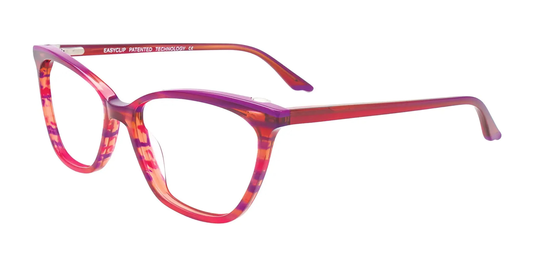EasyClip EC511 Eyeglasses with Clip-on Sunglasses Pink & Purple Marbled & Purple EasyClip EC511 Eyeglasses with Clip-on Sunglasses Pink & Purple Marbled & Purple