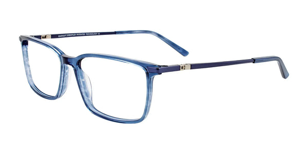 EasyClip EC512 Eyeglasses with Clip-on Sunglasses | Size 53 / Blue Marbled