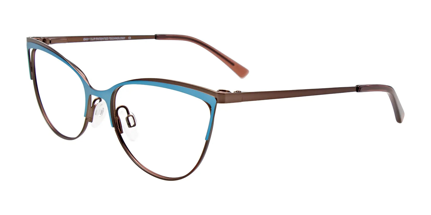EasyClip EC515 Eyeglasses with Clip-on Sunglasses Matt Blue & Matt Dark Brown EasyClip EC515 Eyeglasses with Clip-on Sunglasses Matt Blue & Matt Dark Brown