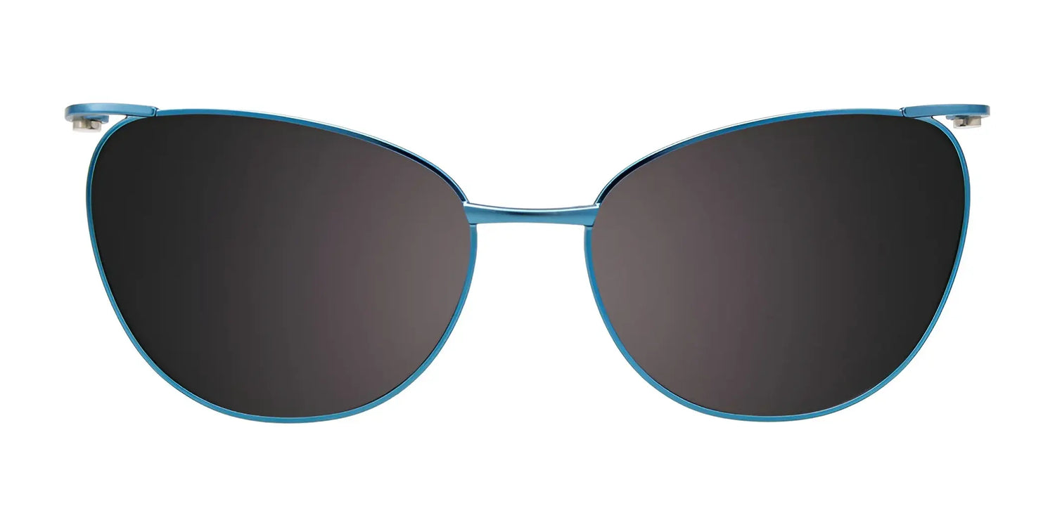 EasyClip EC515 Eyeglasses with Clip-on Sunglasses (Size 52) by EasyClip, featuring blue frames and dark polarized clip-on lenses, shown on a white background. EasyClip EC515 Eyeglasses with Clip-on Sunglasses (Size 52) by EasyClip, featuring blue frames and dark polarized clip-on lenses, shown on a white background.