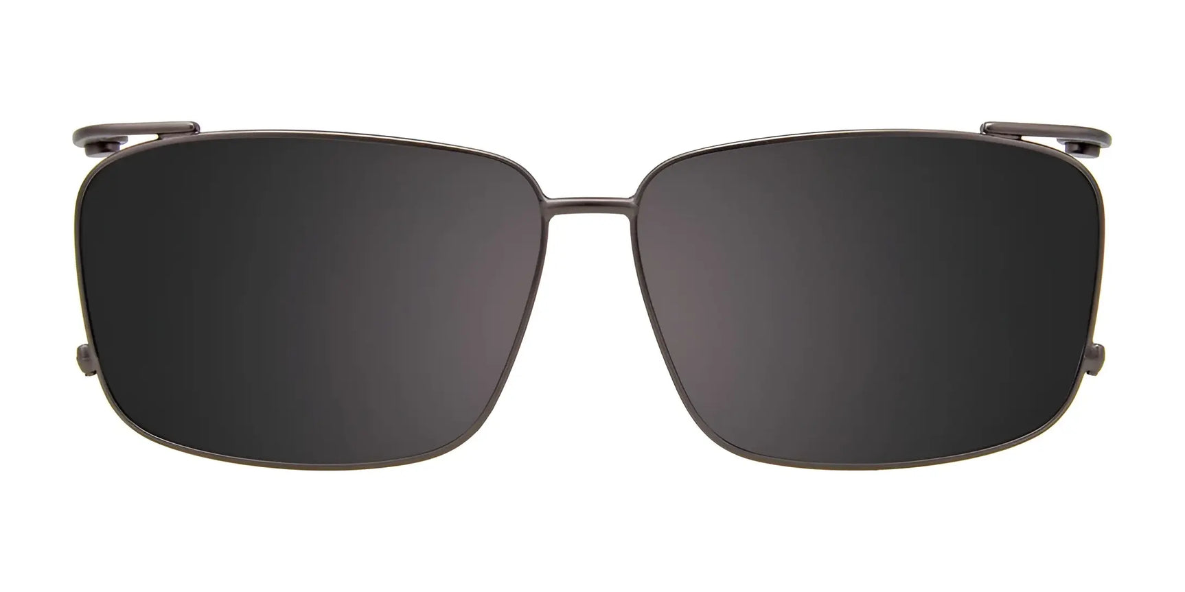 The EasyClip EC516 eyeglasses with a black rectangular thin metal frame come with clip-on sunglasses, shown front-facing on a white background. Stylish and prescription-ready by EasyClip, size 50, for easy customization. The EasyClip EC516 eyeglasses with a black rectangular thin metal frame come with clip-on sunglasses, shown front-facing on a white background. Stylish and prescription-ready by EasyClip, size 50, for easy customization.