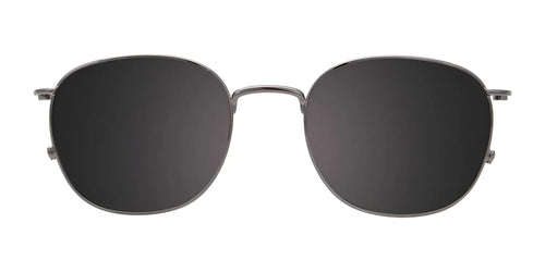 EasyClip EC517 Eyeglasses with Clip-on Sunglasses / Size 49 / Shiny Black & Dark Grey