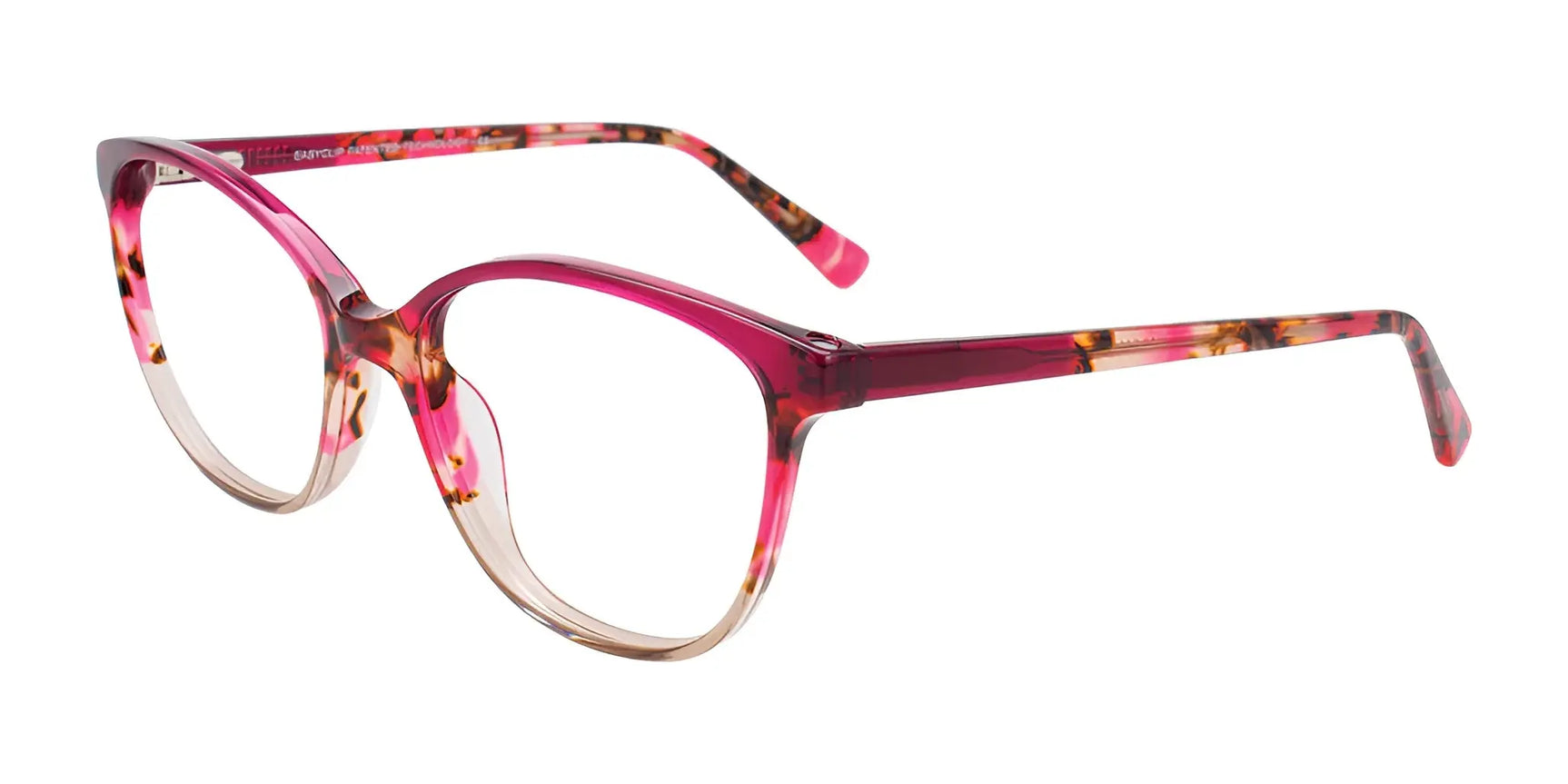 EasyClip EC518 Eyeglasses with Clip-on Sunglasses Fuchsia Crystal & Demi Pink & Beige Crystal EasyClip EC518 Eyeglasses with Clip-on Sunglasses Fuchsia Crystal & Demi Pink & Beige Crystal