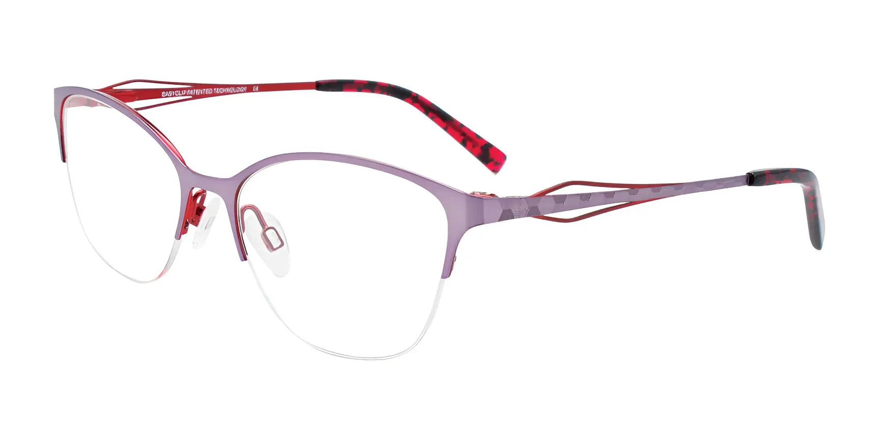 EasyClip EC521 Eyeglasses with Clip-on Sunglasses Shiny Light Purple & Red EasyClip EC521 Eyeglasses with Clip-on Sunglasses Shiny Light Purple & Red