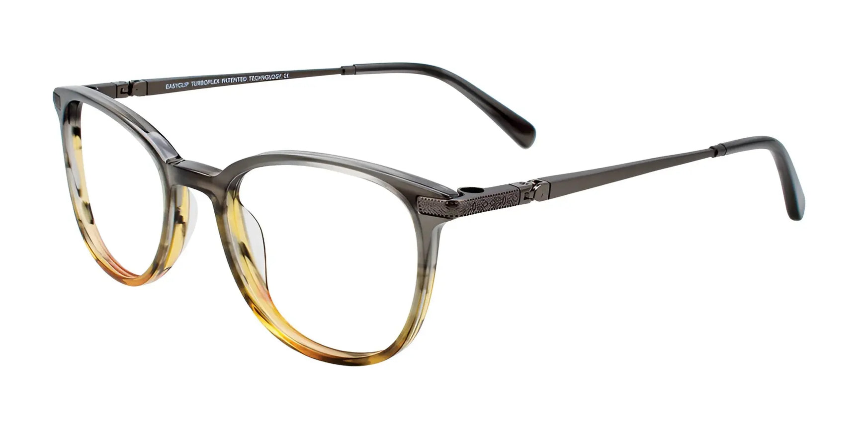 EasyClip EC525 Eyeglasses with Clip-on Sunglasses Grey & Brown Marbled EasyClip EC525 Eyeglasses with Clip-on Sunglasses Grey & Brown Marbled