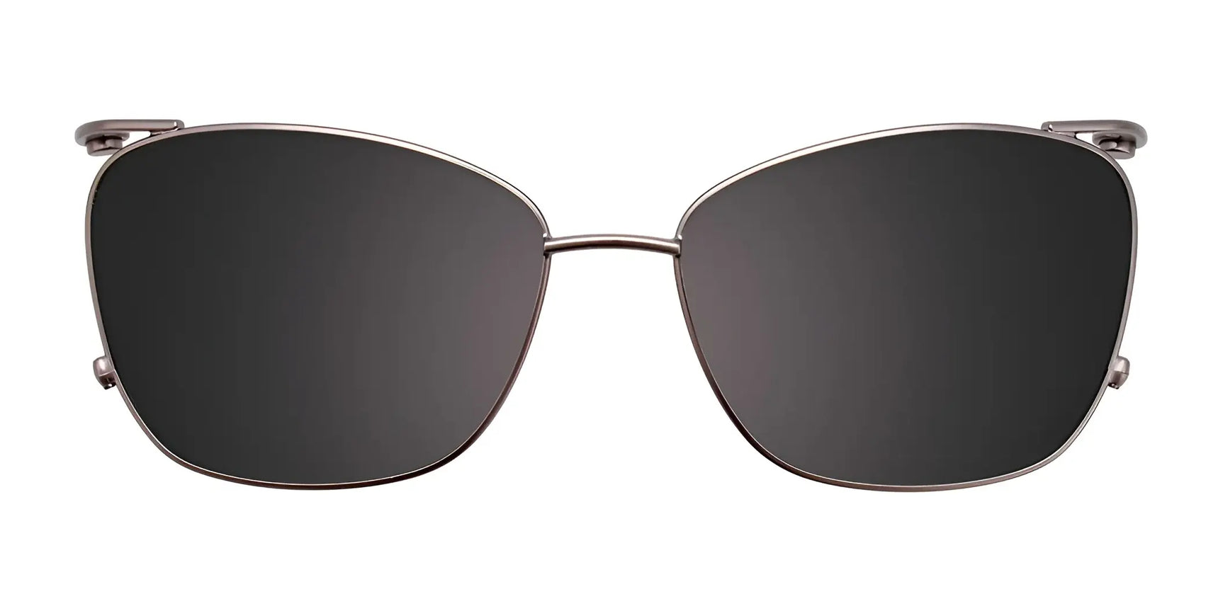 EasyClip EC526 Eyeglasses with Clip-on Sunglasses by EasyClip feature metal frames and black polarized lenses in a slight cat-eye shape, combining chic style with effective glare reduction. Size 50. EasyClip EC526 Eyeglasses with Clip-on Sunglasses by EasyClip feature metal frames and black polarized lenses in a slight cat-eye shape, combining chic style with effective glare reduction. Size 50.