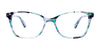 EasyClip EC526 Eyeglasses with Clip-on Sunglasses | Size 50 / Blue & Green & Black Marbled