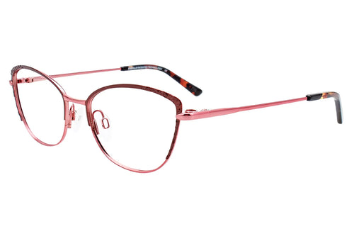 EasyClip EC527 Eyeglasses / Size 52 / Satin Dark Brown & Shiny Pink