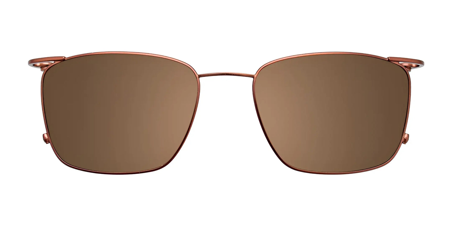 The EasyClip EC529 Eyeglasses with Clip-on Sunglasses | Size 54 by EasyClip are brown-tinted rectangular frames with thin metal construction, shown front-facing on a white background. Prescription ready for convenience and clarity. The EasyClip EC529 Eyeglasses with Clip-on Sunglasses | Size 54 by EasyClip are brown-tinted rectangular frames with thin metal construction, shown front-facing on a white background. Prescription ready for convenience and clarity.