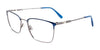 EasyClip EC529 Eyeglasses with Clip-on Sunglasses | Size 54 / Satin Dark Blue & Steel