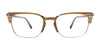 EasyClip EC531 Eyeglasses with Clip-on Sunglasses | Size 52 / Blue & Red & Brown Marbled & Matt Navy