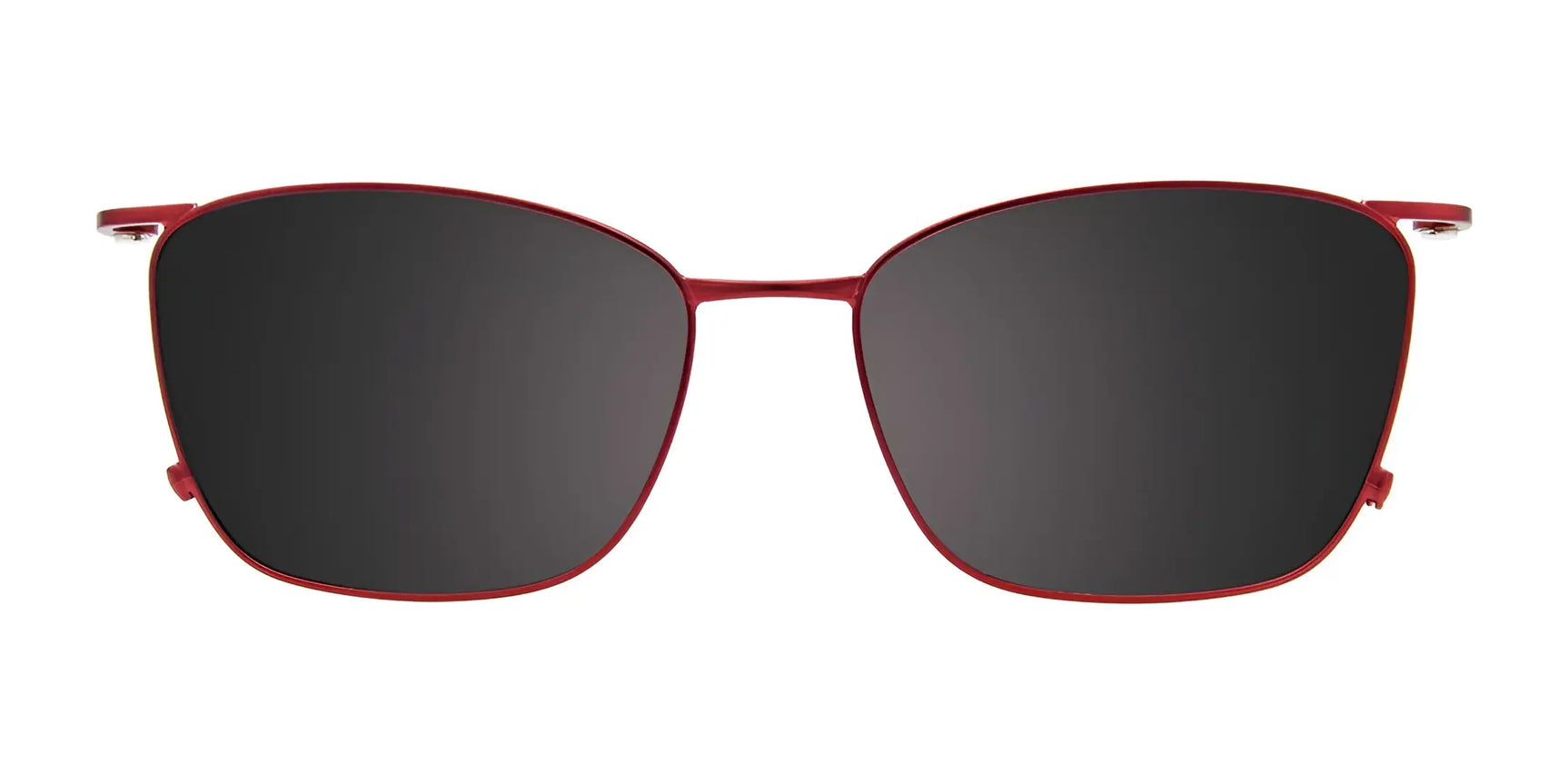 The EasyClip EC532 Eyeglasses with Clip-on Sunglasses by EasyClip feature prescription-ready red frames and black lenses, offering effortless day-to-night versatility in size 54. The EasyClip EC532 Eyeglasses with Clip-on Sunglasses by EasyClip feature prescription-ready red frames and black lenses, offering effortless day-to-night versatility in size 54.