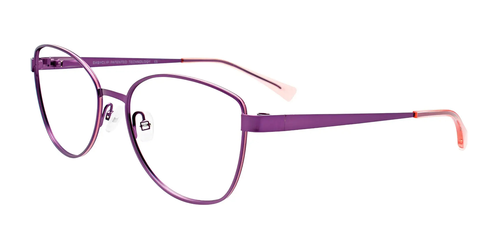 EasyClip EC534 Eyeglasses with Clip-on Sunglasses Satin Purple & Light Pink EasyClip EC534 Eyeglasses with Clip-on Sunglasses Satin Purple & Light Pink