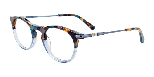 EasyClip EC536 Eyeglasses / Size 45 / Blue & Grey & Brown Marbled & Crystal Light Blue