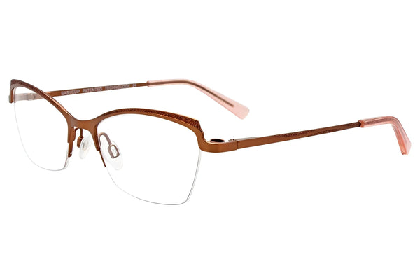 EasyClip EC538 Eyeglasses | Size 50 / Satin Brown
