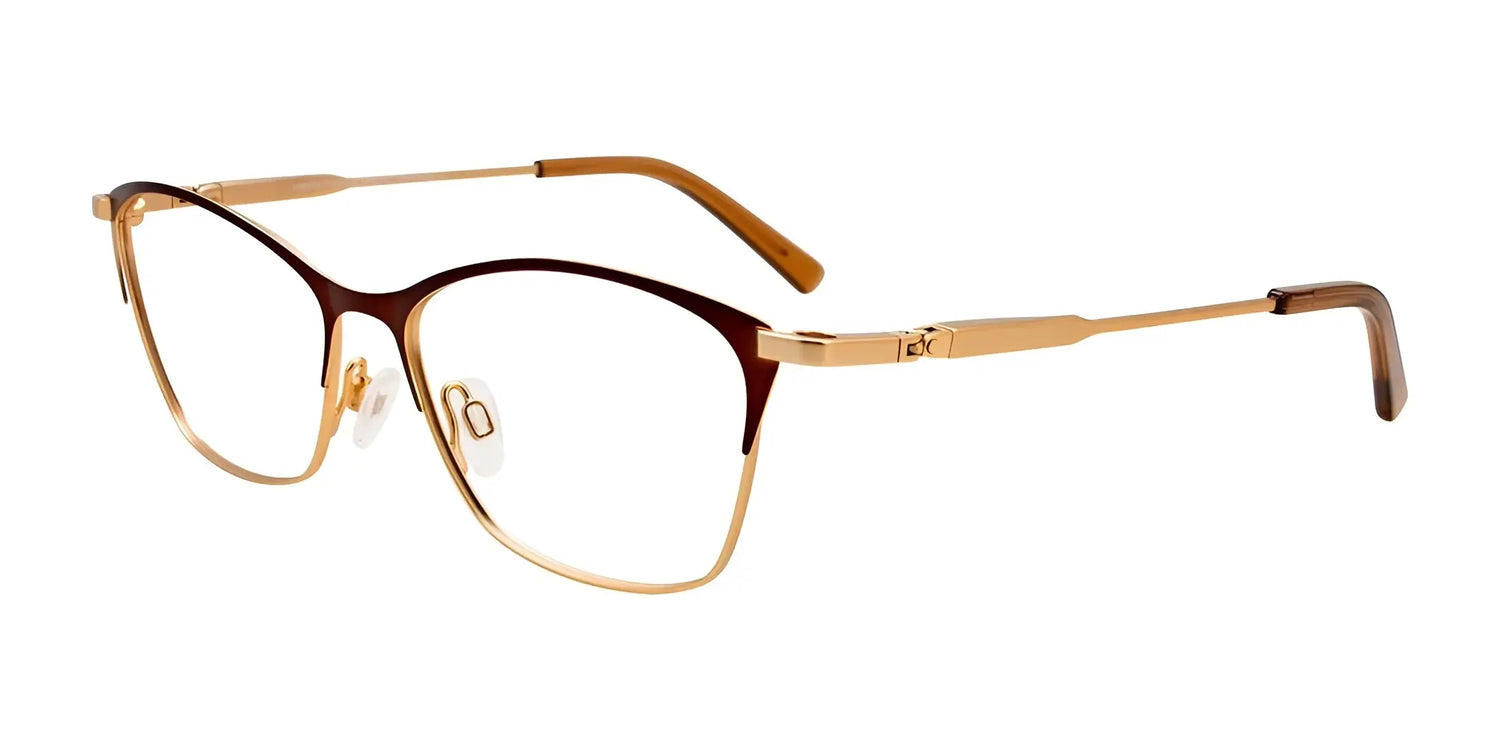 EasyClip EC541 Eyeglasses with Clip-on Sunglasses Matt Gold & Matt Dark Brown EasyClip EC541 Eyeglasses with Clip-on Sunglasses Matt Gold & Matt Dark Brown