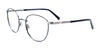 EasyClip EC547 Eyeglasses with Clip-on Sunglasses | Size 51 / Satin Blue & Shiny Steel Blue