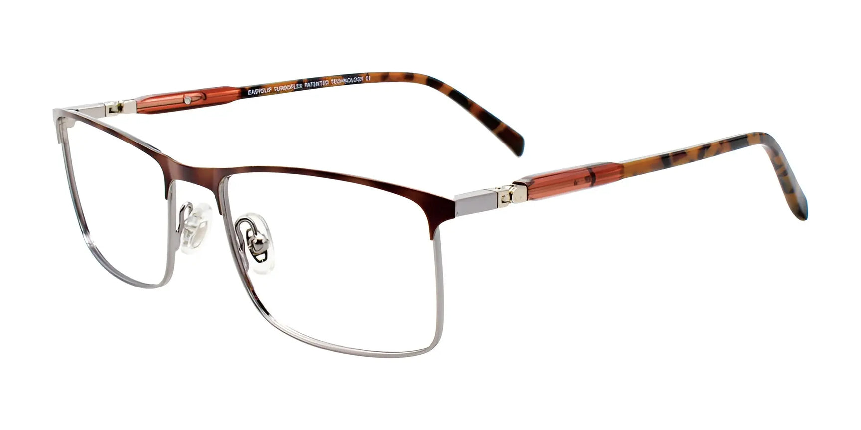 EasyClip EC554 Eyeglasses Satin Brown & Silver EasyClip EC554 Eyeglasses Satin Brown & Silver