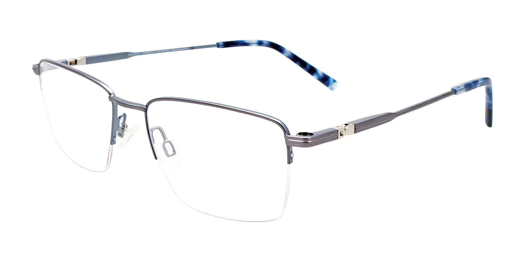 EasyClip EC560 Eyeglasses with Clip-on Sunglasses Satin Light Steel & Satin Light Blue EasyClip EC560 Eyeglasses with Clip-on Sunglasses Satin Light Steel & Satin Light Blue