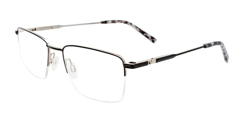 EasyClip EC560 Eyeglasses with Clip-on Sunglasses / Size 53 / Satin Black & Satin Silver
