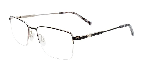 EasyClip EC560 Eyeglasses with Clip-on Sunglasses | Size 53 / Satin Black & Satin Silver