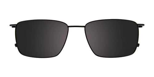 EasyClip EC560 Eyeglasses with Clip-on Sunglasses / Size 53 / Satin Black & Satin Silver