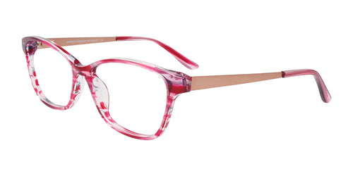 EasyClip EC562 Eyeglasses with Clip-on Sunglasses / Size 56 / Pink & Red Marb / Matt Light Pnk