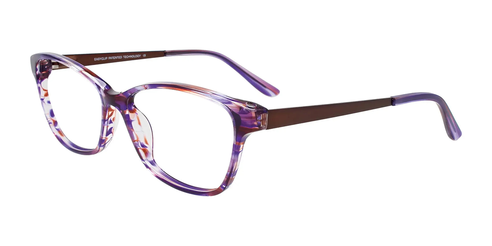 EasyClip EC562 Eyeglasses with Clip-on Sunglasses Purple & Brown Marb / Matt Brz EasyClip EC562 Eyeglasses with Clip-on Sunglasses Purple & Brown Marb / Matt Brz