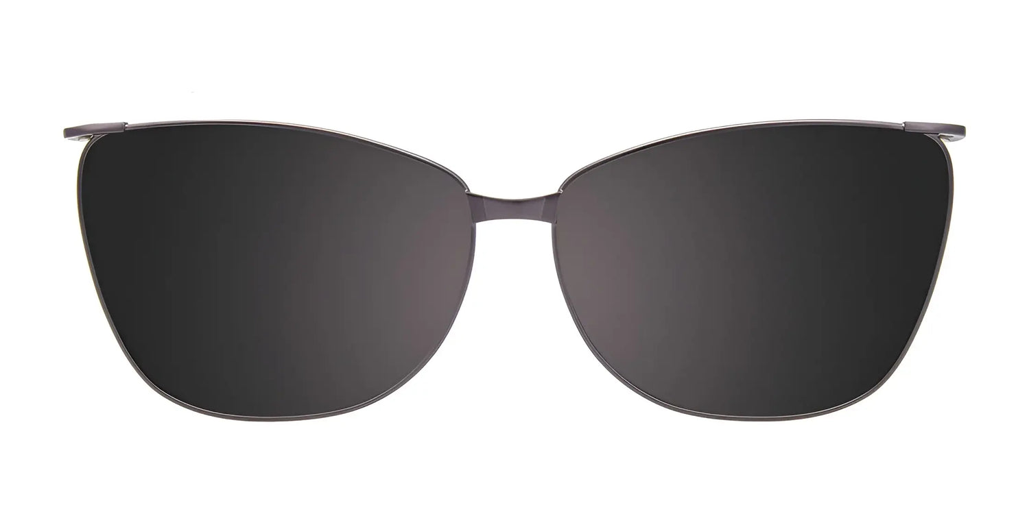 EasyClip EC563 Eyeglasses with Clip-on Sunglasses (Size 56) by EasyClip feature black cat-eye thin metal frames. Shown on a white background, these glasses offer stylish design and easy sun protection with the included clip-on sunglasses. EasyClip EC563 Eyeglasses with Clip-on Sunglasses (Size 56) by EasyClip feature black cat-eye thin metal frames. Shown on a white background, these glasses offer stylish design and easy sun protection with the included clip-on sunglasses.