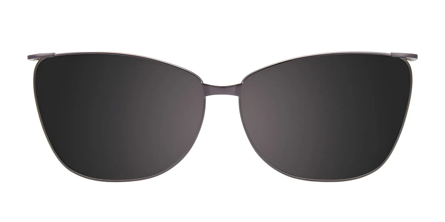 EasyClip EC563 Eyeglasses with Clip-on Sunglasses, size 56, by EasyClip, feature thin black cat-eye metal frames and are shown from the front on a white background. EasyClip EC563 Eyeglasses with Clip-on Sunglasses, size 56, by EasyClip, feature thin black cat-eye metal frames and are shown from the front on a white background.