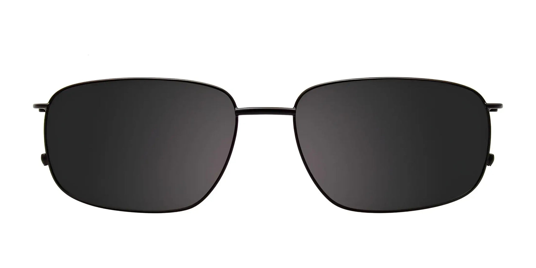 EasyClip EC565 Eyeglasses with Clip-on Sunglasses by EasyClip offer a sleek black rectangular look with thin metal frames, combining luxury style and versatile sun protection. Shown on a white background. Size 57. EasyClip EC565 Eyeglasses with Clip-on Sunglasses by EasyClip offer a sleek black rectangular look with thin metal frames, combining luxury style and versatile sun protection. Shown on a white background. Size 57.