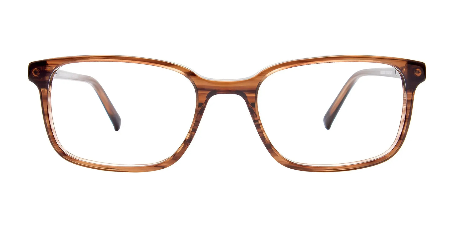 EasyClip EC569 Eyeglasses | Size 50 by EasyClip feature a brown rectangular frame and clear, prescription-ready lenses, offering a stylish eyewear option shown on a white background. EasyClip EC569 Eyeglasses | Size 50 by EasyClip feature a brown rectangular frame and clear, prescription-ready lenses, offering a stylish eyewear option shown on a white background.