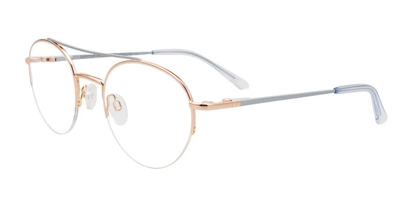 EasyClip EC574 Eyeglasses with Clip-on Sunglasses | Size 49 / Copper & Silver