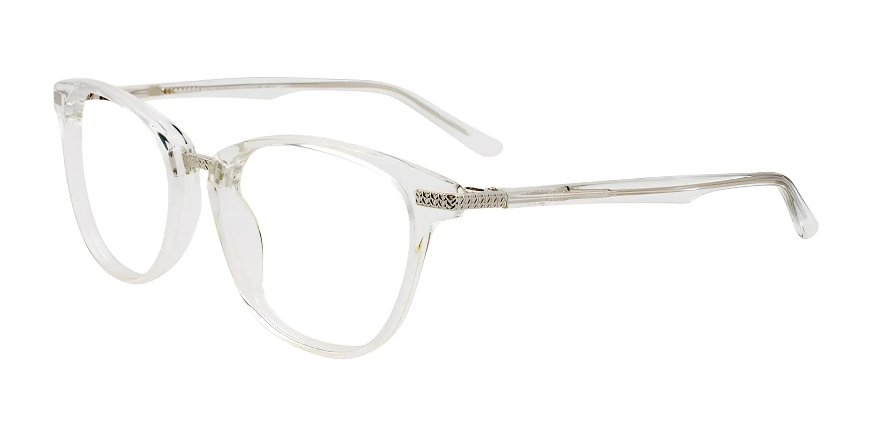 EasyClip EC576 Eyeglasses with Clip-on Sunglasses Crystal & Shiny Silver EasyClip EC576 Eyeglasses with Clip-on Sunglasses Crystal & Shiny Silver